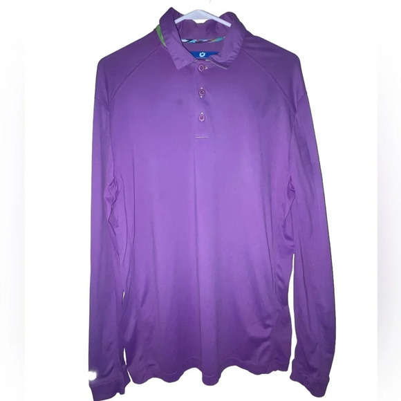 IBKUL Polo Shirt Purple Long Sleeve Men’s Size Small UPF 50+ Casual Stretch Golf - Picture 1 of 8
